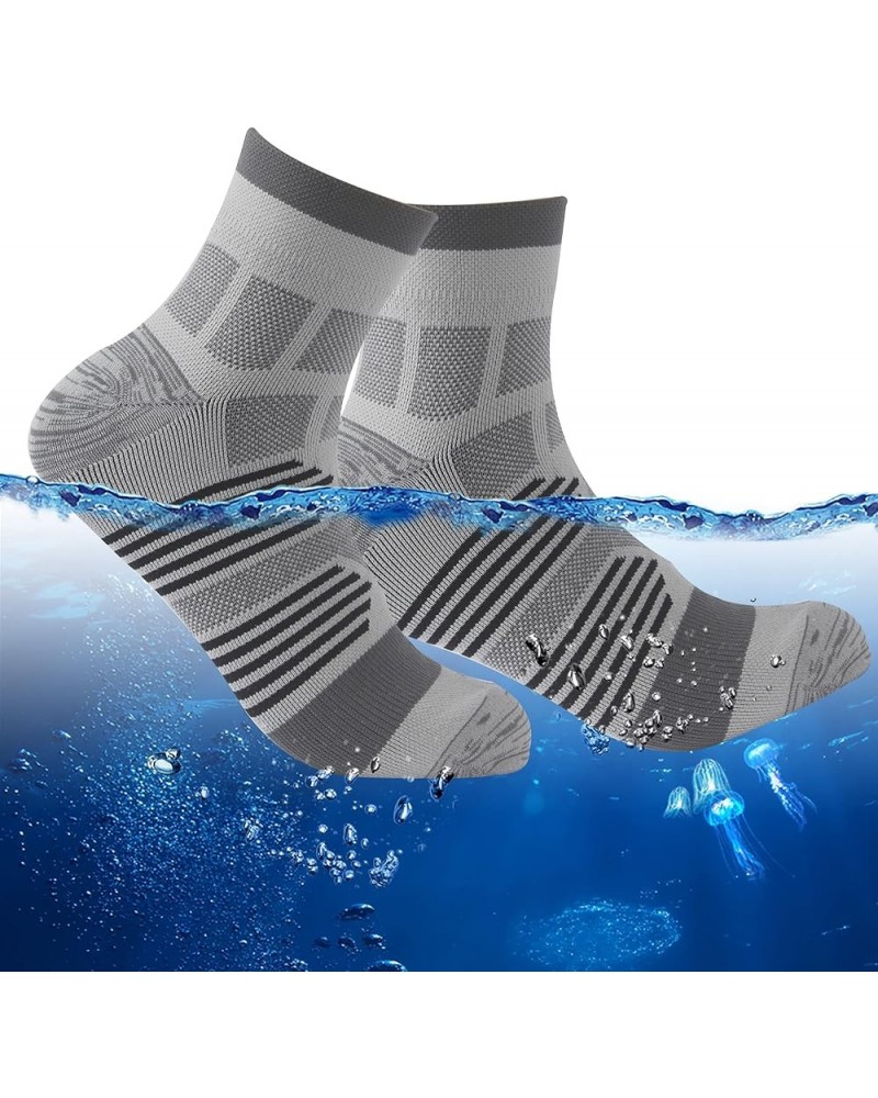 Waterproof Socks, Unisex Hiking Wading Trail Running Kayaking Crew Socks Ankle-1 Pair Gray&dark Gray $14.57 Socks