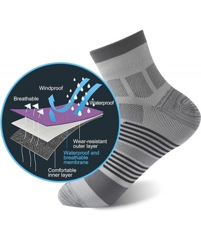 Waterproof Socks, Unisex Hiking Wading Trail Running Kayaking Crew Socks Ankle-1 Pair Gray&dark Gray $14.57 Socks