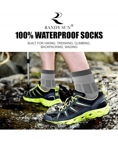 Waterproof Socks, Unisex Hiking Wading Trail Running Kayaking Crew Socks Ankle-1 Pair Gray&dark Gray $14.57 Socks