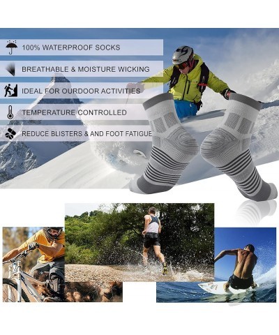 Waterproof Socks, Unisex Hiking Wading Trail Running Kayaking Crew Socks Ankle-1 Pair Gray&dark Gray $14.57 Socks