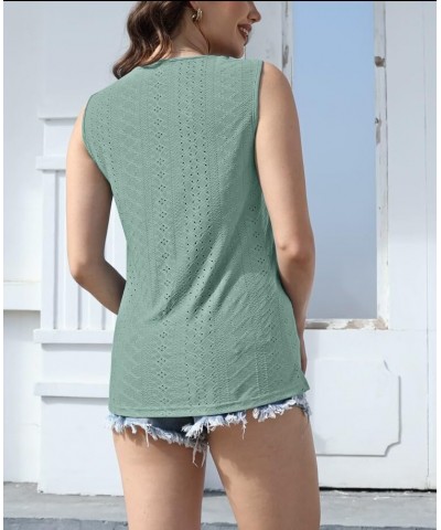 Women Summer Tops 2024 Trendy Sleeveless Tank Tops Dressy Casual Cute Loose Fit Lace V Neck T-Shirt Blouse Tunic Lace Green $...