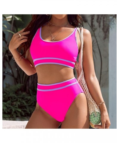 Swimsuit for Women 2024 High Waisted Bikini Sets Two Piece Cheeky High Cut Bathing Suits Crop Tops with Shorts Swimwear Hot P...