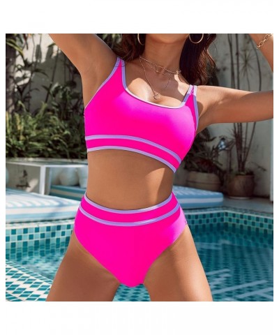 Swimsuit for Women 2024 High Waisted Bikini Sets Two Piece Cheeky High Cut Bathing Suits Crop Tops with Shorts Swimwear Hot P...