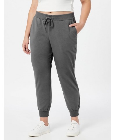 Women's Grace Supersoft Stretch Rib-Cuff Jogger Tornado Grey $12.89 Leggings