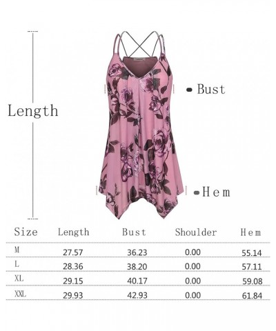 Womens Casual Spaghetti Strap Tank Tops Floral Print Asymmetric Hem Camisoles Polka Dot $8.84 Tanks