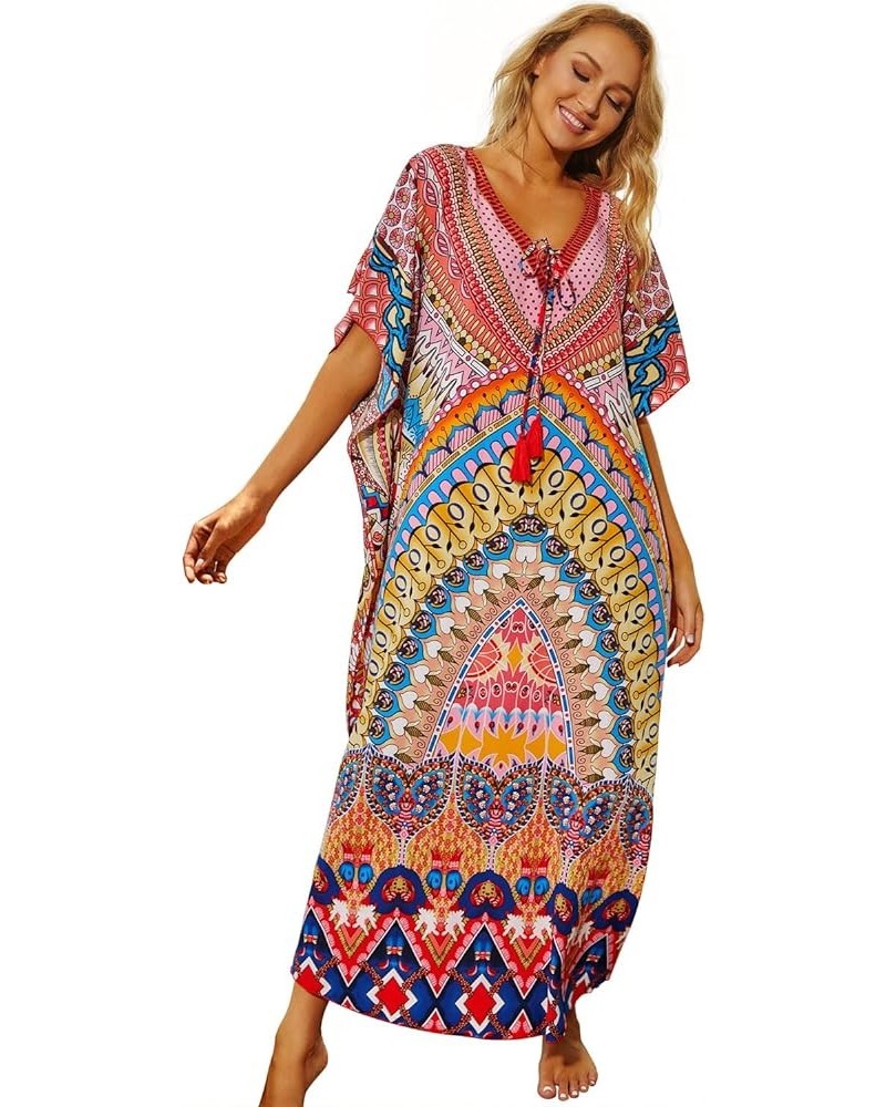 Women Beachwear Long Beach Coverups Kaftan Casual Caftan Dress C-bohemian $19.57 Swimsuits