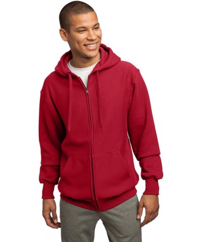 Sport Tek Men's Super Heavyweight Full Zip Hooded Red $27.31 Hoodies & Sweatshirts