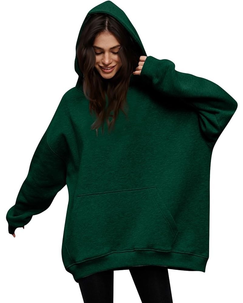 Womens Oversized Hoodies 2023 Solid Color Long Sleeve Drawstring Mid-Length Pullover Trendy Casual Sweatshirts With Pockets D...