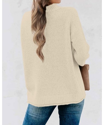 Women's Long Sleeve Turtleneck Cozy Knit Sweater Casual Loose Pullover Jumper Tops Oatmeal $27.43 Sweaters