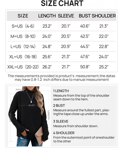 Women's Long Sleeve Turtleneck Cozy Knit Sweater Casual Loose Pullover Jumper Tops Oatmeal $27.43 Sweaters