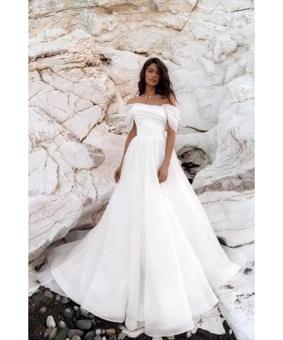 Off Shoulder Prom Dresses for Women Tulle A Line 2024 New Ball Gowns Evening Formal Dress,R105 Champagne $34.04 Dresses