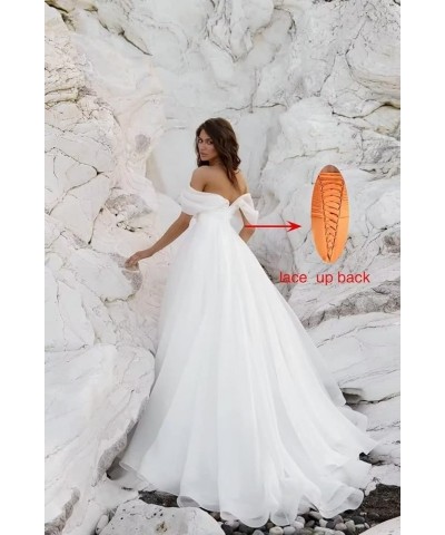 Off Shoulder Prom Dresses for Women Tulle A Line 2024 New Ball Gowns Evening Formal Dress,R105 Champagne $34.04 Dresses