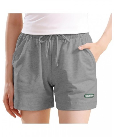 Women's Sweat Shorts High Waisted Cotton Shorts Loose Fit Shorts for Women Casual Summer Comfy Lounge Shorts Grey $11.28 Shorts