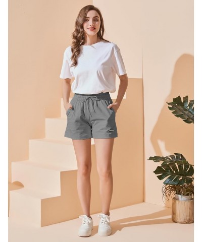 Women's Sweat Shorts High Waisted Cotton Shorts Loose Fit Shorts for Women Casual Summer Comfy Lounge Shorts Grey $11.28 Shorts