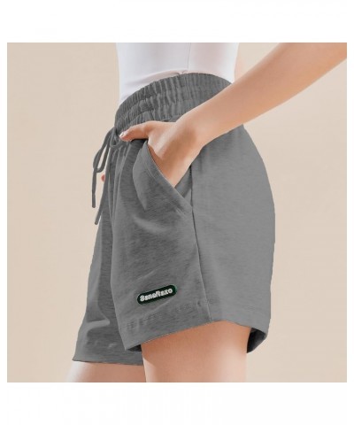 Women's Sweat Shorts High Waisted Cotton Shorts Loose Fit Shorts for Women Casual Summer Comfy Lounge Shorts Grey $11.28 Shorts