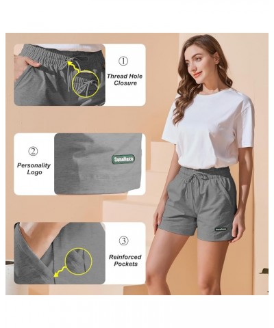 Women's Sweat Shorts High Waisted Cotton Shorts Loose Fit Shorts for Women Casual Summer Comfy Lounge Shorts Grey $11.28 Shorts