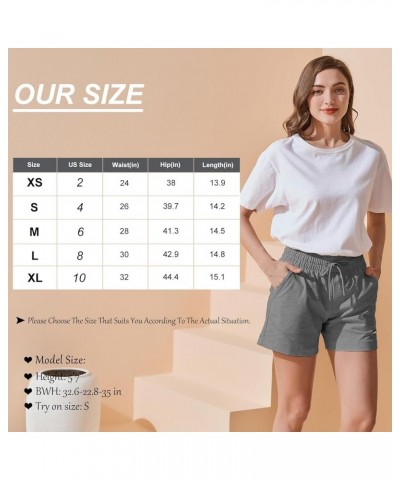 Women's Sweat Shorts High Waisted Cotton Shorts Loose Fit Shorts for Women Casual Summer Comfy Lounge Shorts Grey $11.28 Shorts