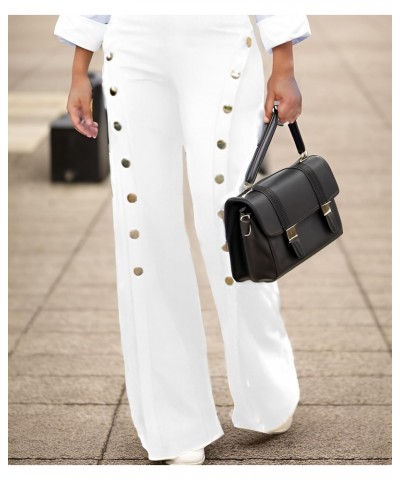 Women High Waisted Pants Bootcut Stretchy Pull On Dress Pants Casual Work Pants White $15.40 Pants