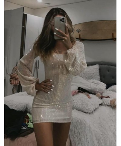 Sequin Long Sleeve Homecoming Dresses for Teens Sparkly Tight Short Mini Prom Cocktail Party Dress Pink $32.44 Dresses