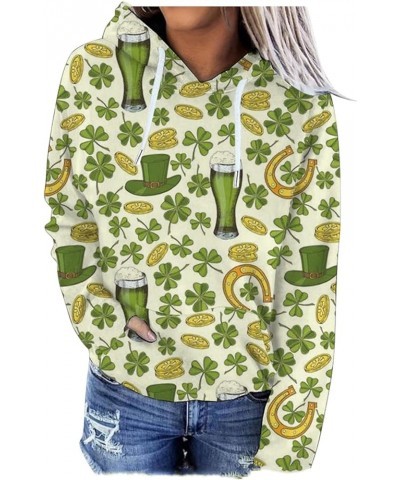 Womens St. Patrick's Day Hoodies Sweatshirt Long Sleeve Casual Pullover Cute Four Leaves Clover Shamrock Graphic Tops Type - ...