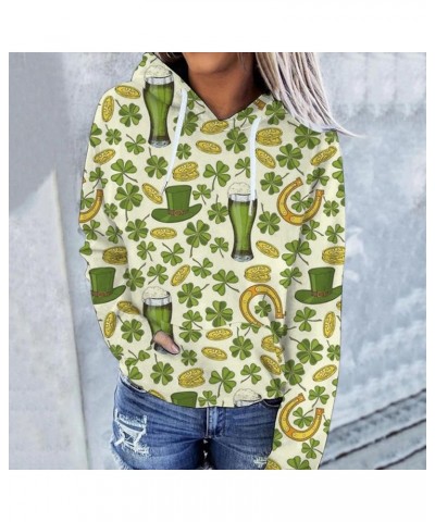 Womens St. Patrick's Day Hoodies Sweatshirt Long Sleeve Casual Pullover Cute Four Leaves Clover Shamrock Graphic Tops Type - ...