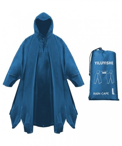 Unisex Rain Poncho for Adults, Hooded Waterproof Raincoat Jacket for Hiking, Camping and Outdoor Sea Blue $14.49 Coats