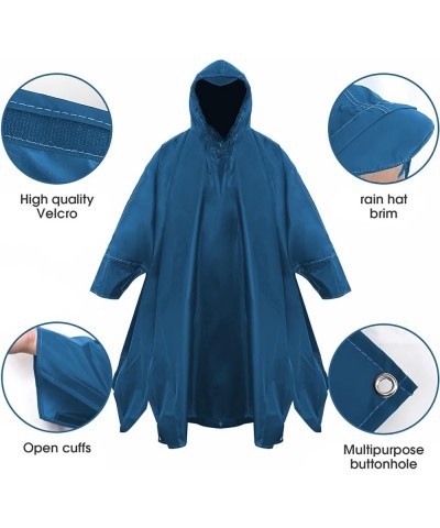 Unisex Rain Poncho for Adults, Hooded Waterproof Raincoat Jacket for Hiking, Camping and Outdoor Sea Blue $14.49 Coats