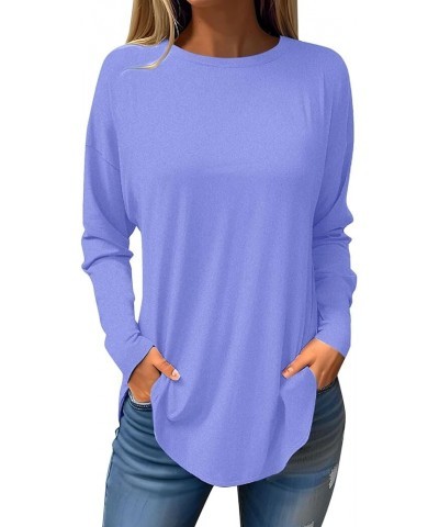 Long Sleeve Yoga Summer Tops Womans Long Fun Vneck Peplum Shirts for Women Fit Stretchy Graphic 04-blue $11.50 Hoodies & Swea...