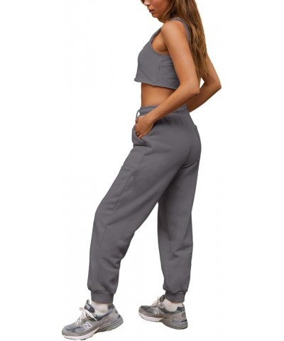 Fleece Sweatpants Women Baggy - Womens Sweatpants Sweats Y2K, Drawstring Sweatpants for Teen Girls Dark Grey(100%cotton) $12....