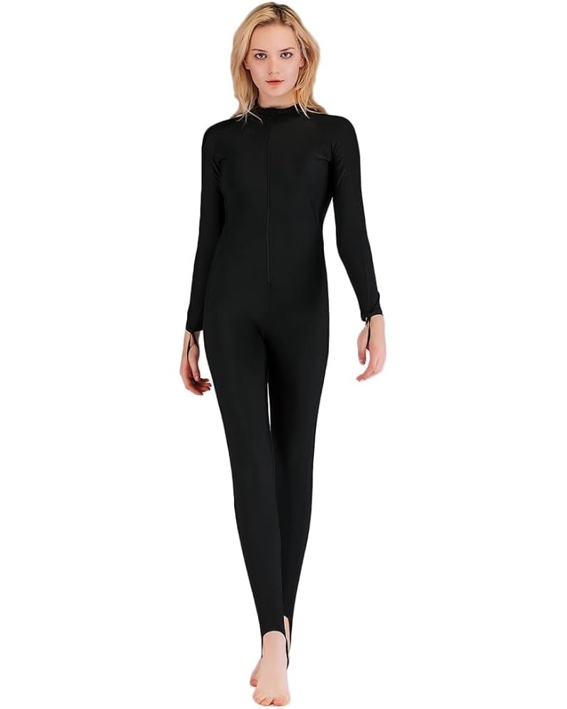 Swimsuit for Women Design One Piece Long-Sleeve Surfing Suit Long Leg Cover-black $14.76 Swimsuits