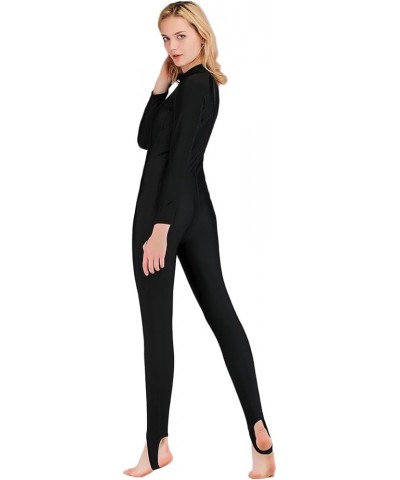 Swimsuit for Women Design One Piece Long-Sleeve Surfing Suit Long Leg Cover-black $14.76 Swimsuits