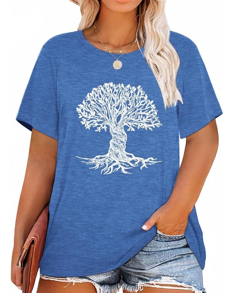 Women Plus Size Tops Daisy Graphic Tee Shirts Casual Cute Dandelion Tshirt Plus Size Clothes Tops B-j-blue1 $8.24 Tops