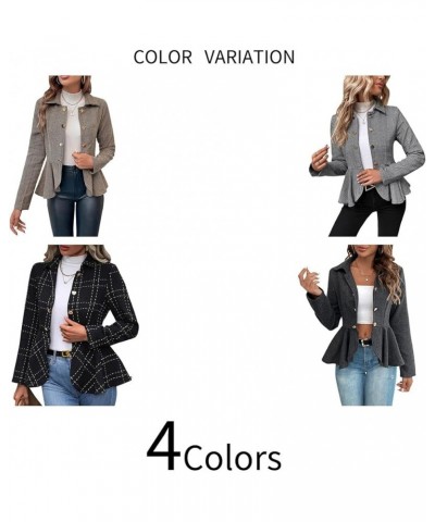 Womens Business Blazer Solid Ruffles Stand Collar Lightweight Office Work Jacket Coat Darkgrey $15.11 Suits