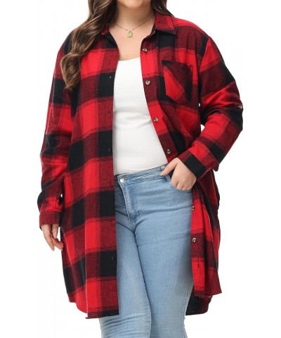 Women's Button Down Long Plaid Flannel Shirt,Plus Size Casual Roll Up Long Sleeve Shirts(S-4X) Plus Size 11612 $15.64 Blouses