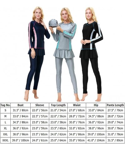 ​Burkini Swimsuits for Women Modest Swimwear Muslim Swimming Costume Long Sleeve Floral Top Pants Hijab Islamic ​Bathing Suit...