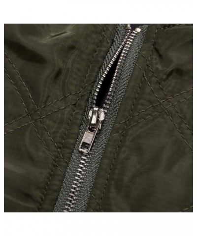 Women 's Classic Quilted Jacket Lightweight Zip Up Casual Coat Ladies Short Bomber Jacket Coat Patchwork Top Army Green $12.3...