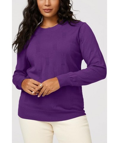 Womens Spring Summer Tops 2024 Fashion Short Long Sleeve Sweaters Crew Neck Lightweight Knit Dressy Blouse Shirts A-purple $2...