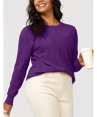 Womens Spring Summer Tops 2024 Fashion Short Long Sleeve Sweaters Crew Neck Lightweight Knit Dressy Blouse Shirts A-purple $2...