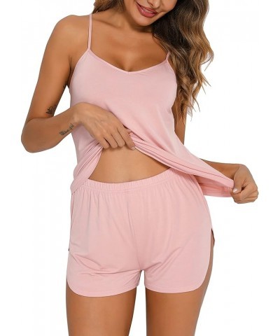 Sexy Pajamas for Women Sleepwear Sexy Lingerie V Neck Pjs Cami Shorts Set Nightwear S-XXL Pink $12.00 Sleep & Lounge