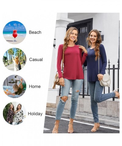 Womens Long Sleeve Fashion Tunic Tops Casual Vneck Shirts Dressy Blouses Brown Floral Black-1 $16.81 T-Shirts