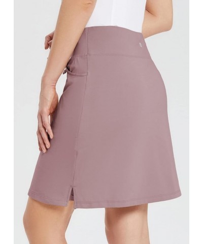 Women's Skorts Skirts 20" Knee Length Cotton Casual High Waist Drawstring Modest Golf Skort with Pocket Burlwood $23.93 Skorts