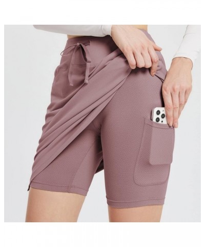 Women's Skorts Skirts 20" Knee Length Cotton Casual High Waist Drawstring Modest Golf Skort with Pocket Burlwood $23.93 Skorts