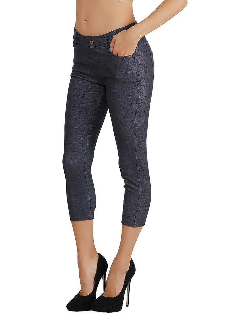 Women's Jean Look Slimming Jeggings Full-Length, Capri, Bermuda Shorts Spandex Leggings, Plus Size S-XXXL Fdjn096-nvy $15.17 ...