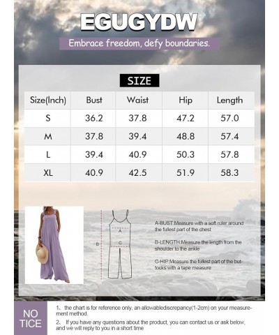 Women Summer Wide Leg Loose Jumpsuit Pockets Romper Pants Suspender 1 Piece Purple $10.75 Jumpsuits