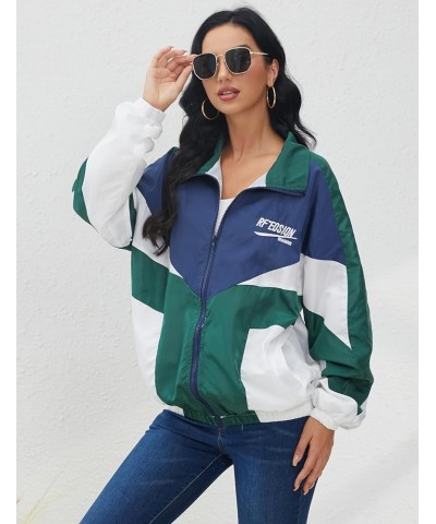 Women's Y2k Jacket Zip Up Lightweight Windbreaker Jacket Varsity Oversized Sport Jacket Y2k Clothing 90s Jacket Green $20.05 ...