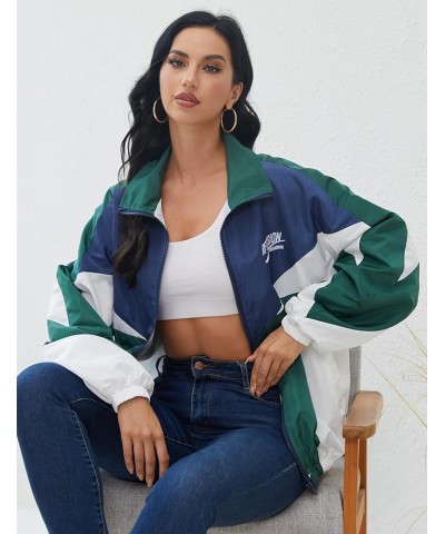 Women's Y2k Jacket Zip Up Lightweight Windbreaker Jacket Varsity Oversized Sport Jacket Y2k Clothing 90s Jacket Green $20.05 ...