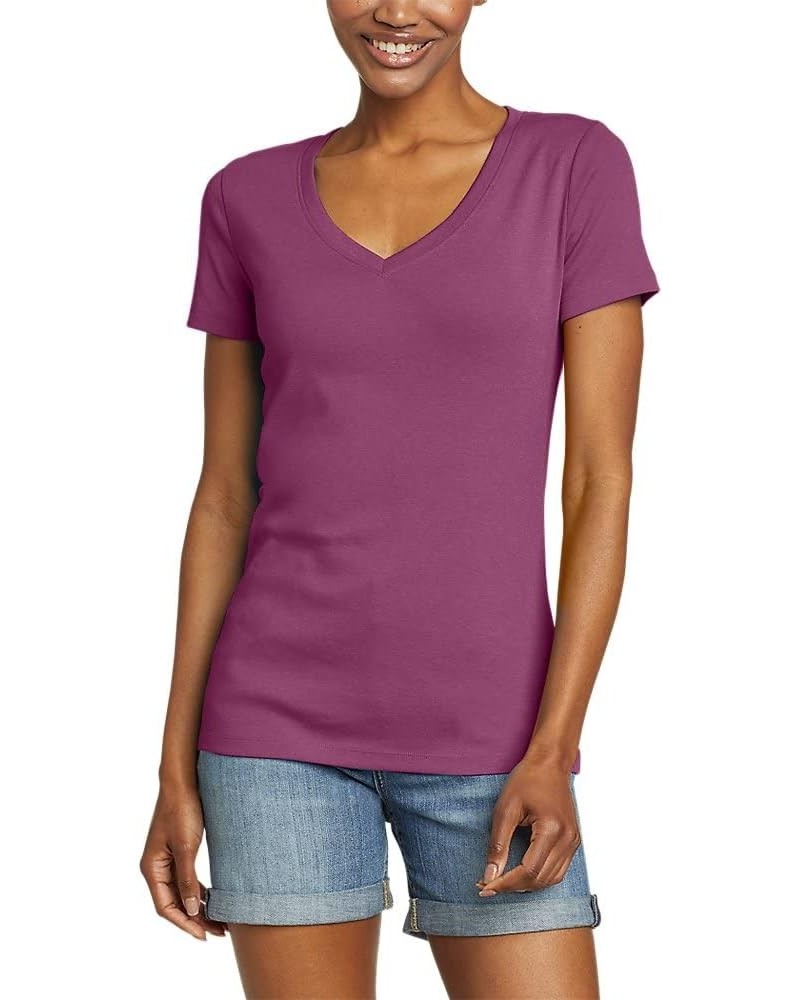 Women's Stine's Short-Sleeve V-Neck T-Shirt Wineberry $14.81 T-Shirts