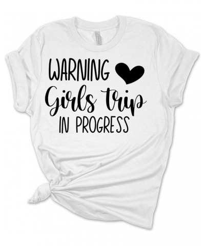 Womens Warning Girls Trip Shirt Girls Trip in Progress T Shirt Gift Graphic Tees Aqua $12.48 T-Shirts