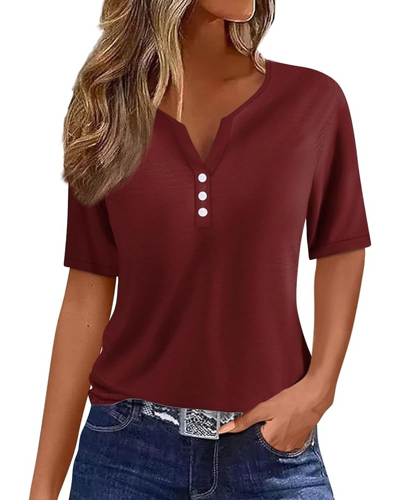 Sparkly Tops for Women,U Neck Elbow Sleeve Classic Fit Shirt Applique Checkered Corset Trendy Tops for Women 1-deep Red $7.94...