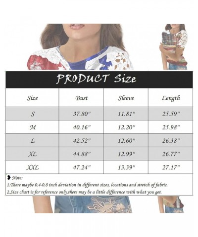 Summer Tops for Women 2023 Dressy Casual Hollow Short Sleeve Crewneck Boho Tops Fashion Plus Size Blouses T-Shirts H Multicol...